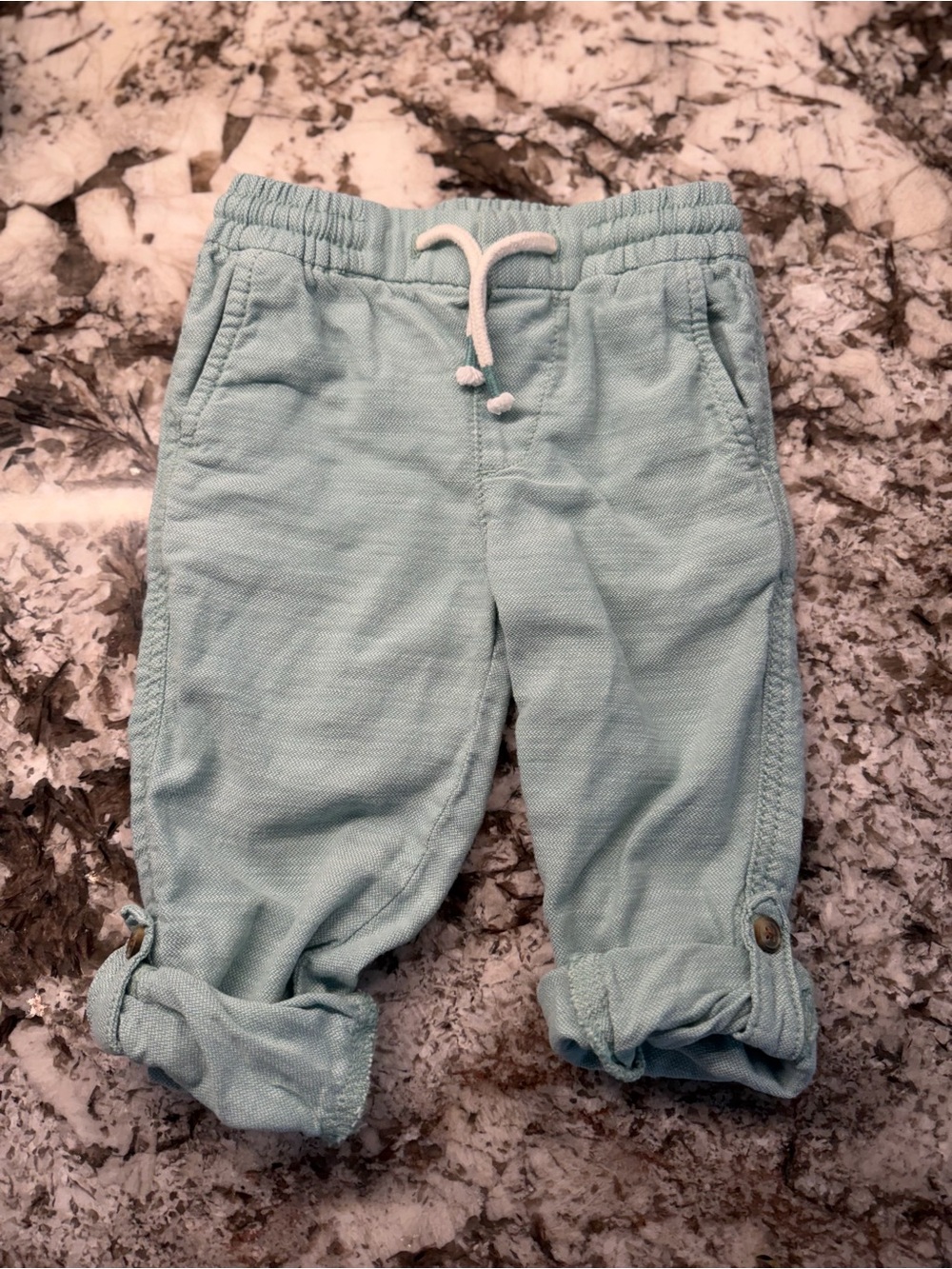 H&M Mint Blue Drawstring Roll-Cuff Joggers